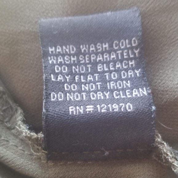 Olive Cold Shoulder Blouse w/ Collar & Twist Knot - Picture 9 of 10